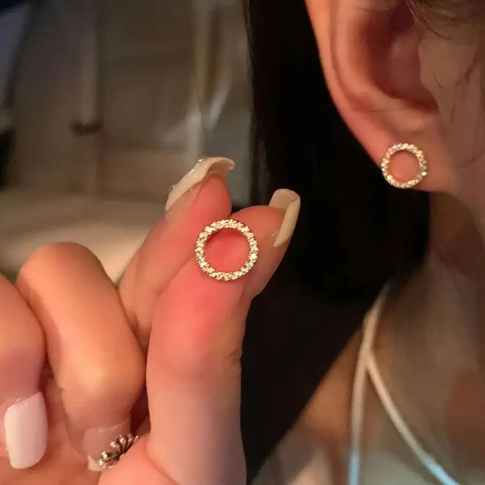 Crystal Circle Detail Stud Stud Earrings
