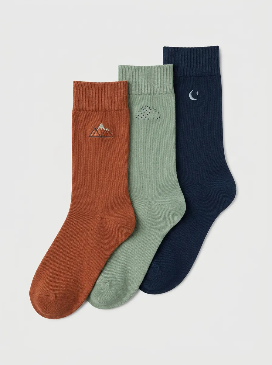3 Pack Cotton Blend Sock - Navy Multi
