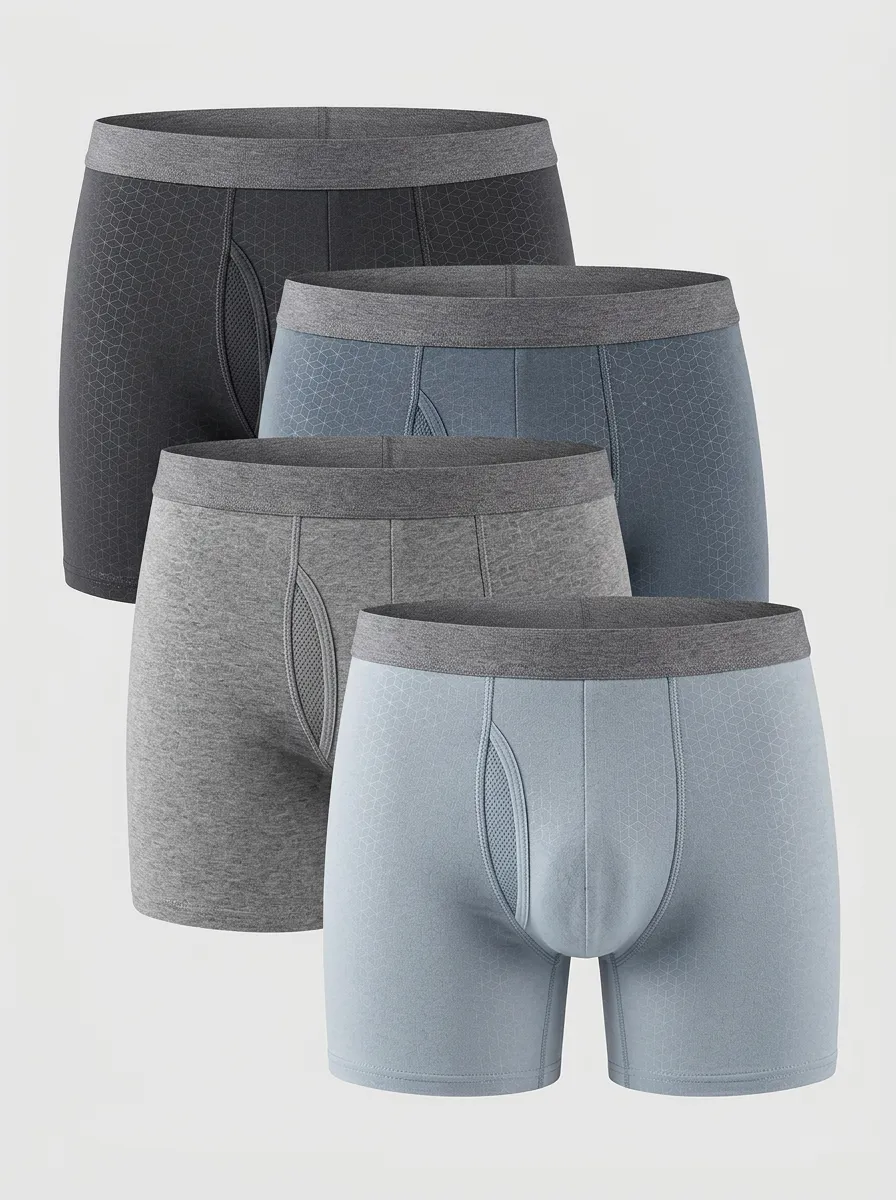 Casual Geometric Utility Look Men' Four Pack Boxer Briefs