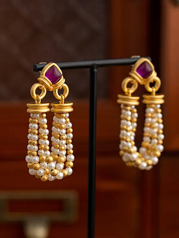 Graceful Textured Drop Earrings