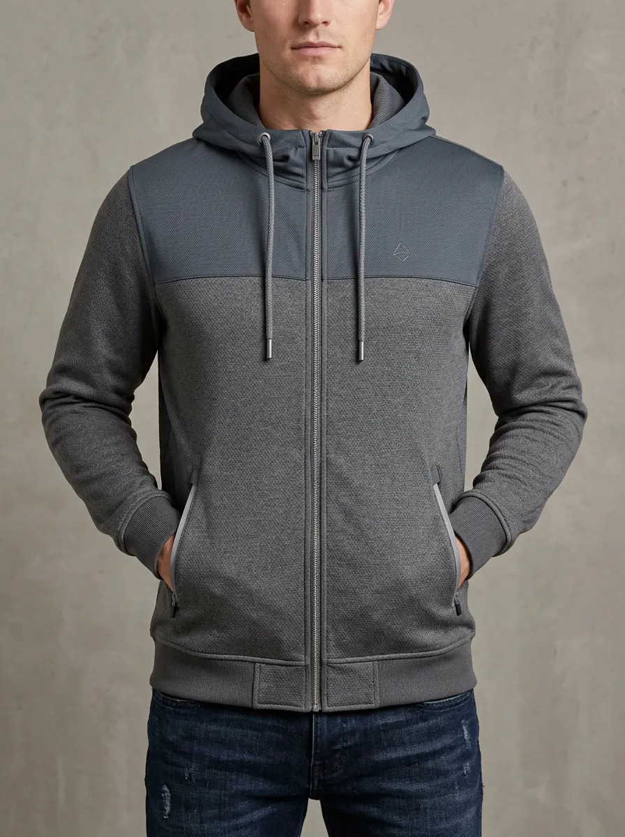 Athletic Colorblock Zip-Up Detail Men's Sport Jacket