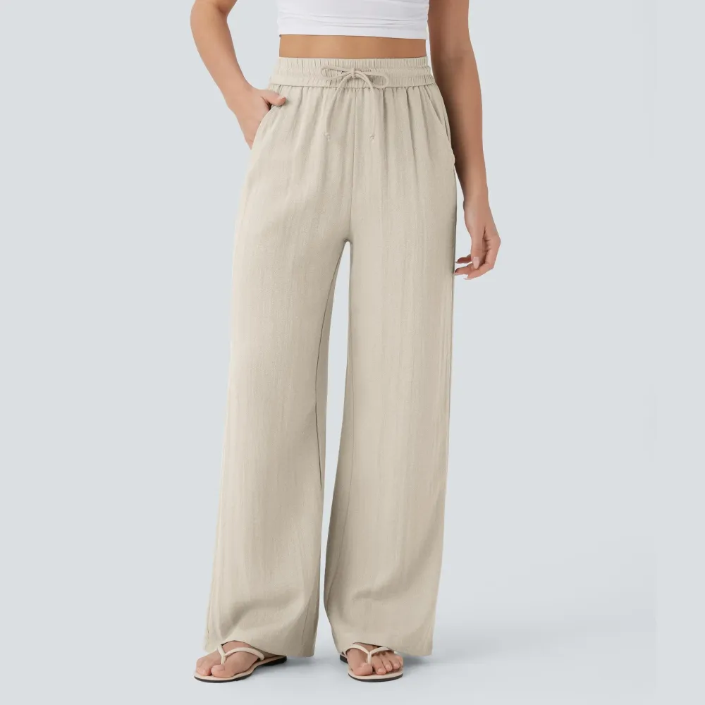🔥Last Day: 14-Pack Only $35 🔥Women'S High-Waisted Linen Trousers