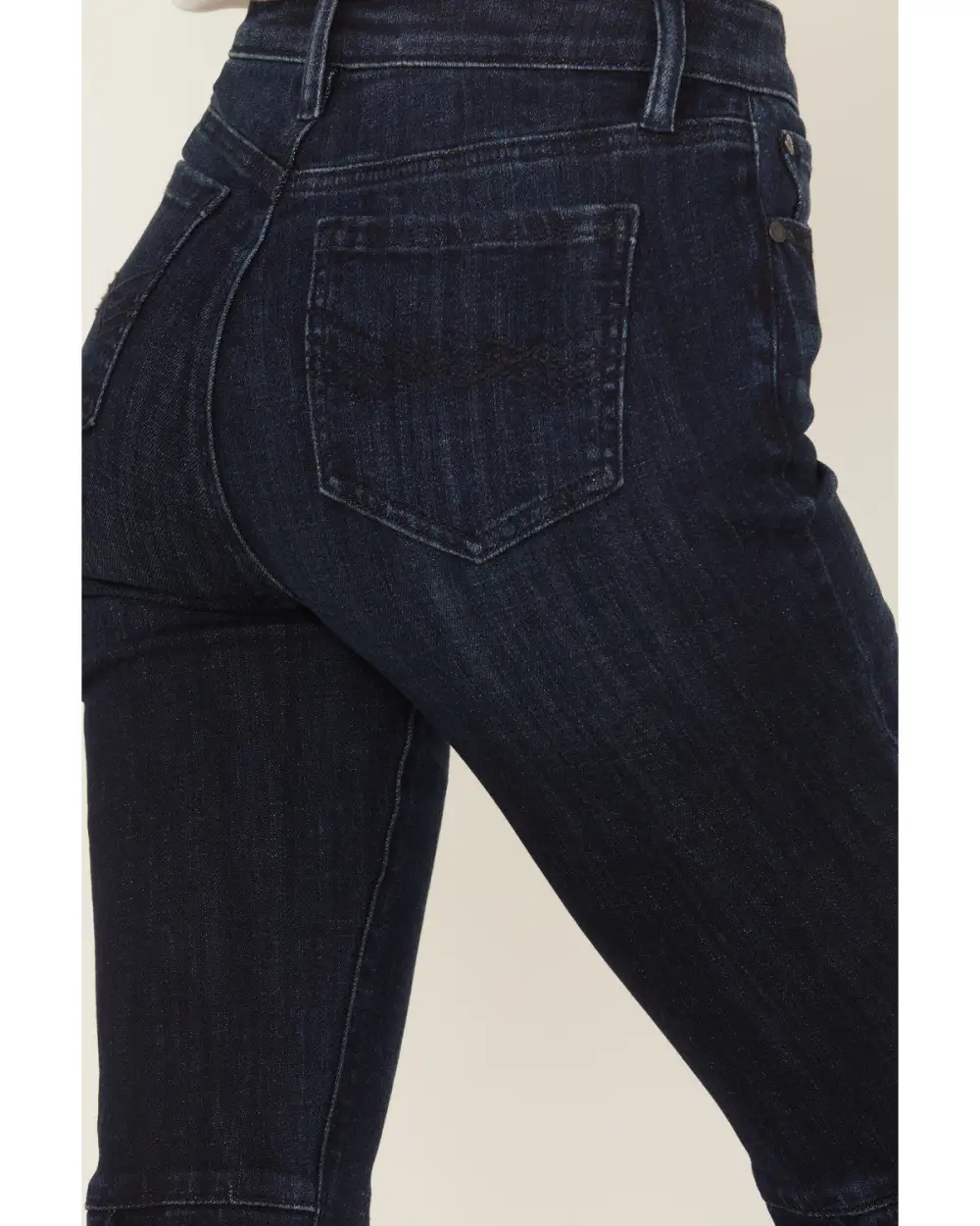 Modern High Rise Bootcut Stretch Denim Embroidered Jeans