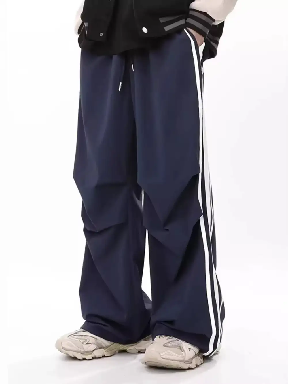 Men's Plus Size Wide Leg Striped Pants