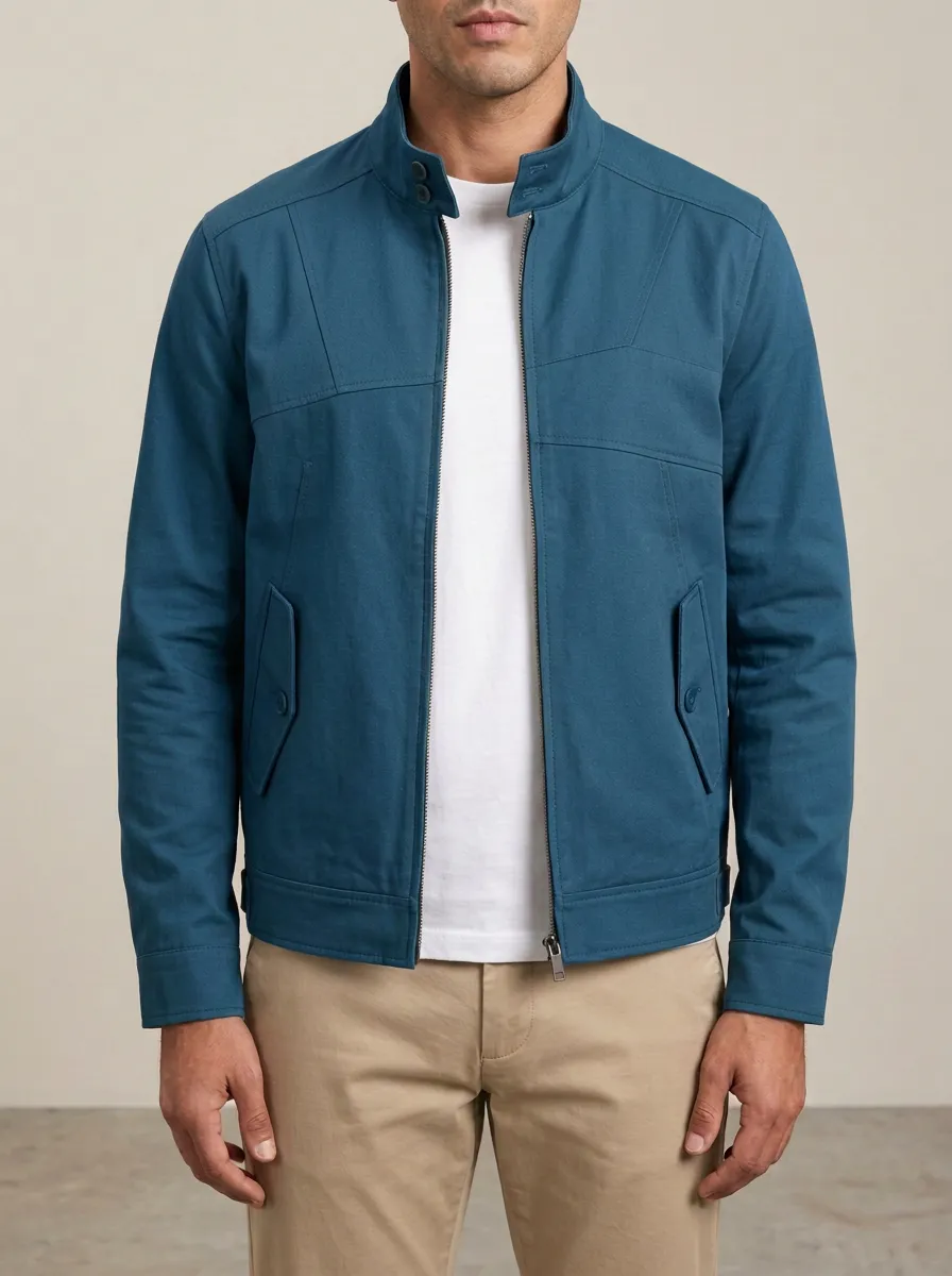 Stand Collar Zip Utility Jacket