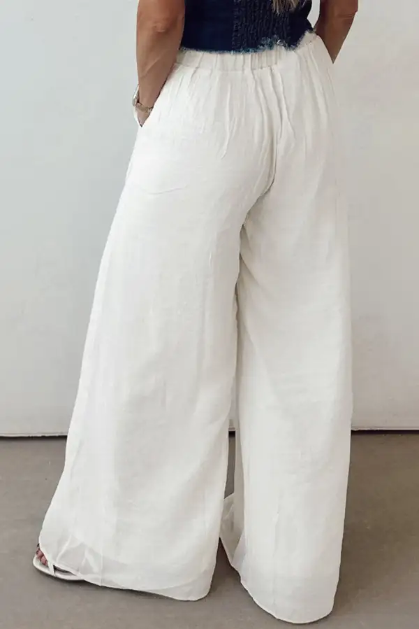 Drop Rise Pleated Wide Leg Pants