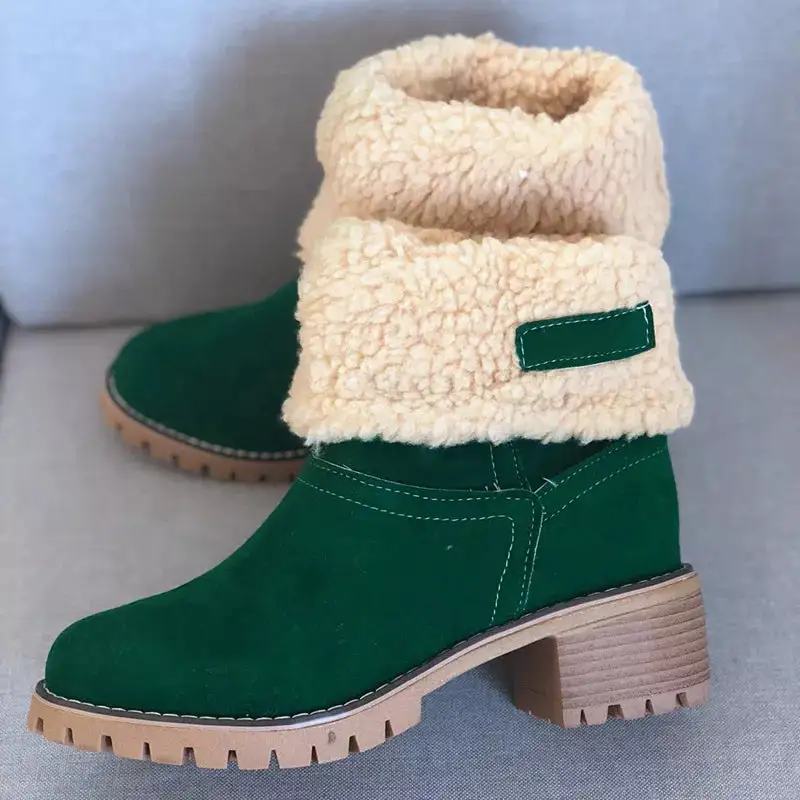 Round Toe Block Heels Boots