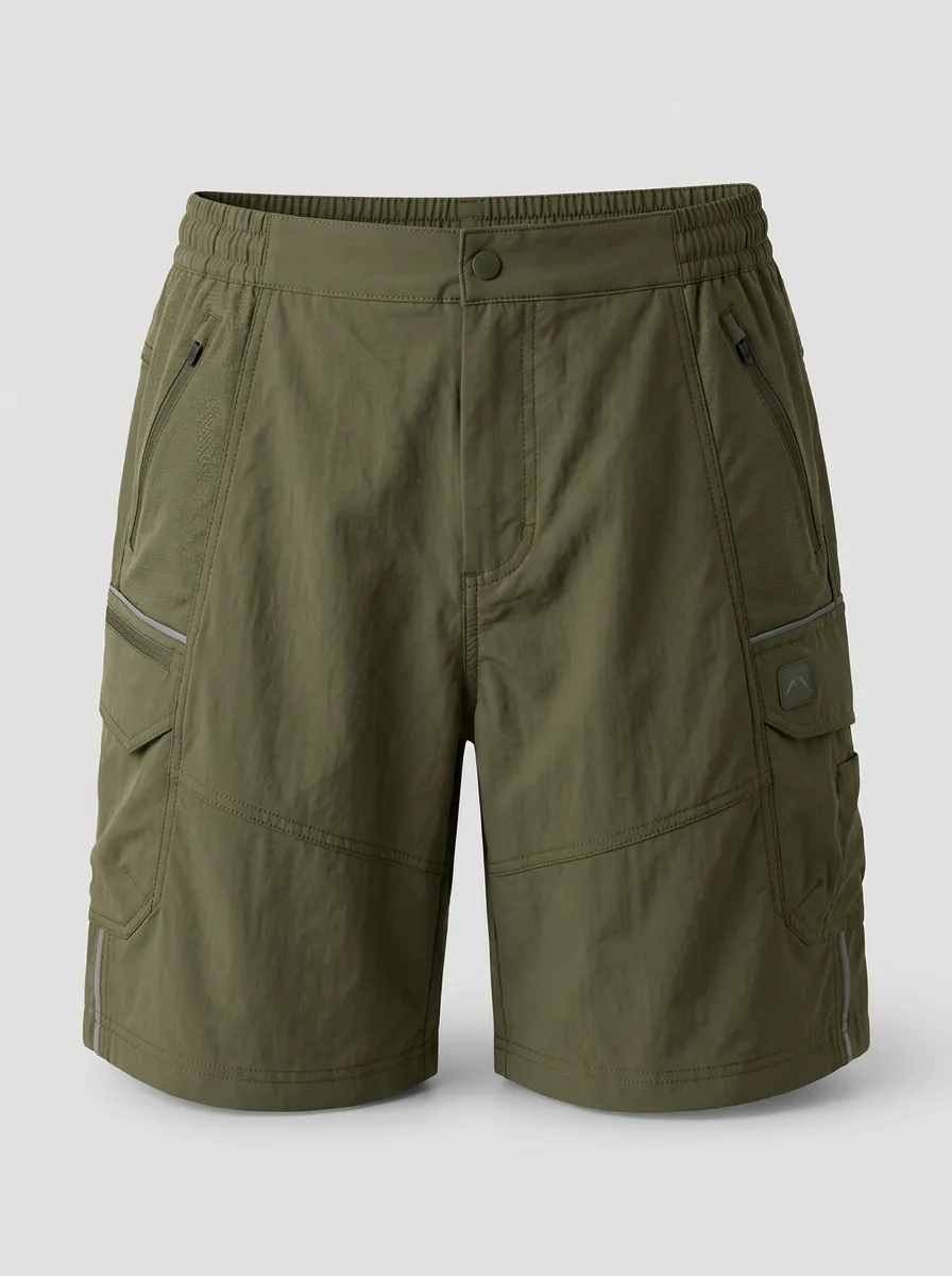 Men's Outdoor Hiking Tactical Olive Green Cargo Shorts