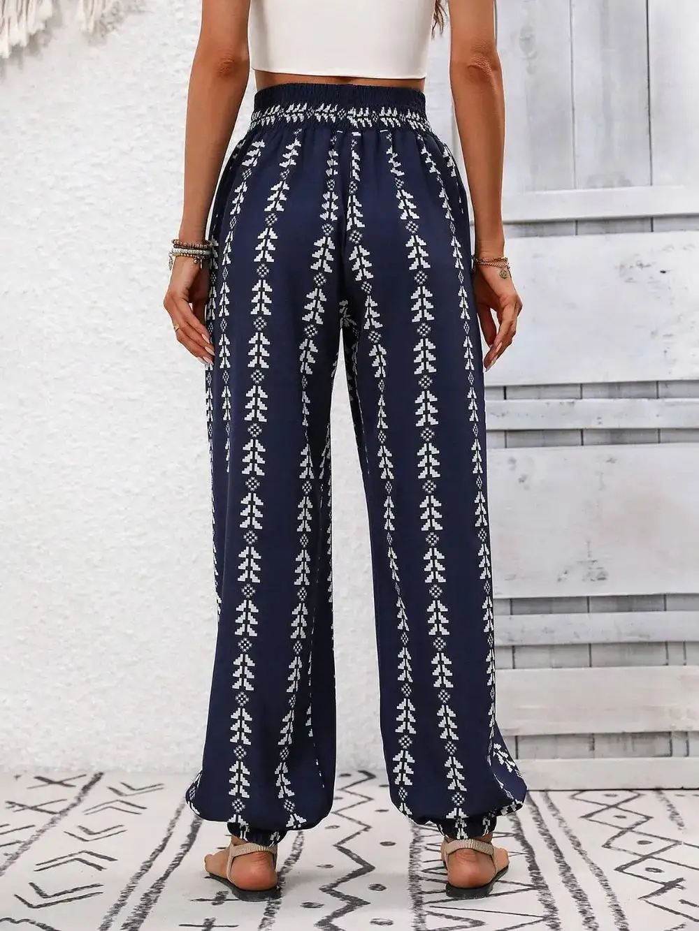Flowy Tie Waist Tie Detail Pants