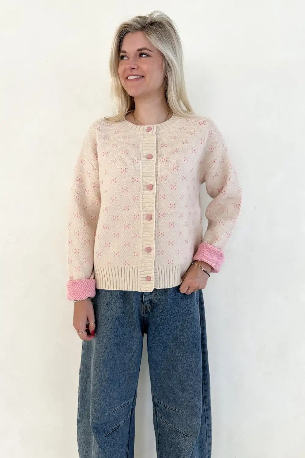 Washed Soft Button Front Cardigan