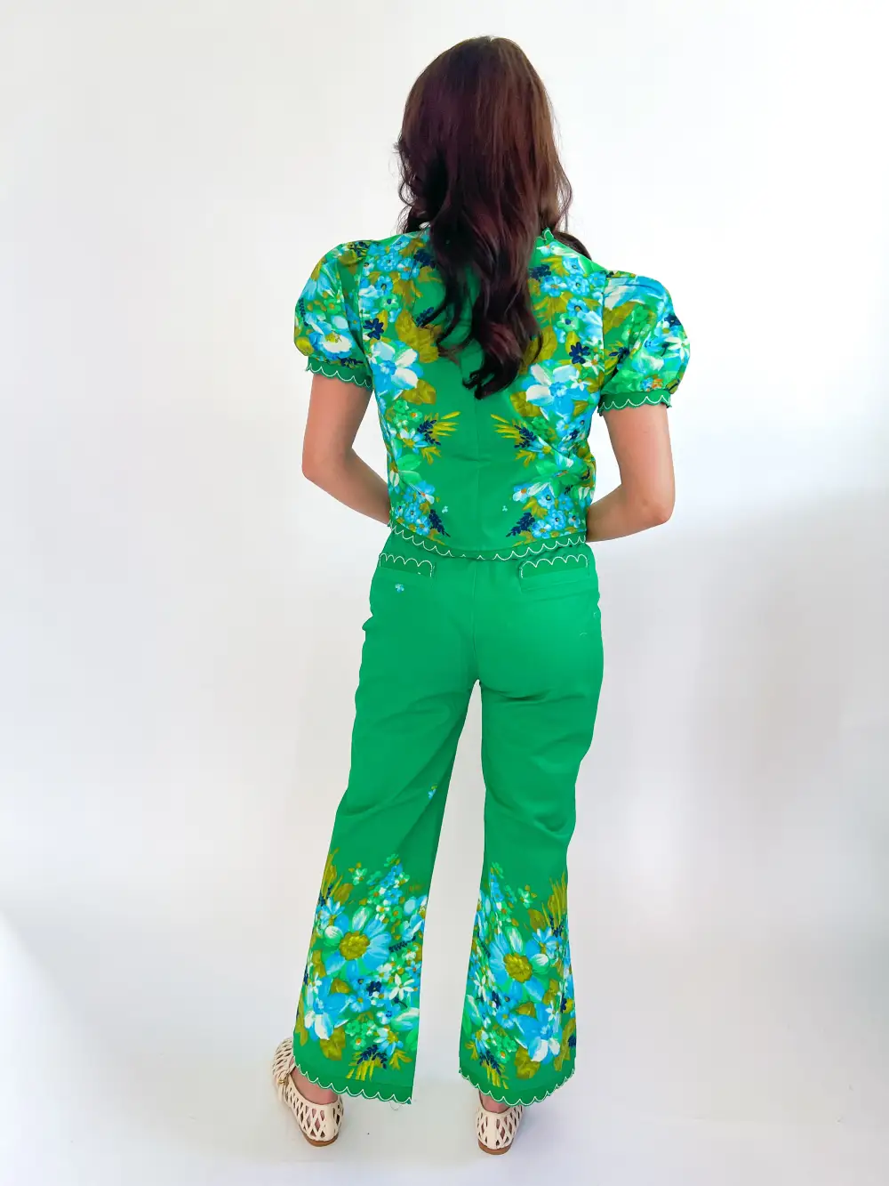 Textured Pants Button Detail