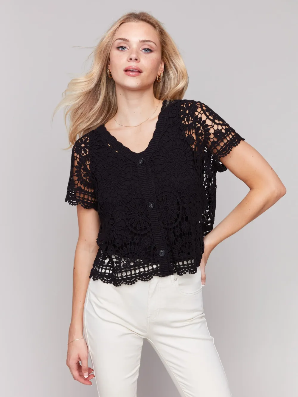 Creative Lace Hollow Ladies Top