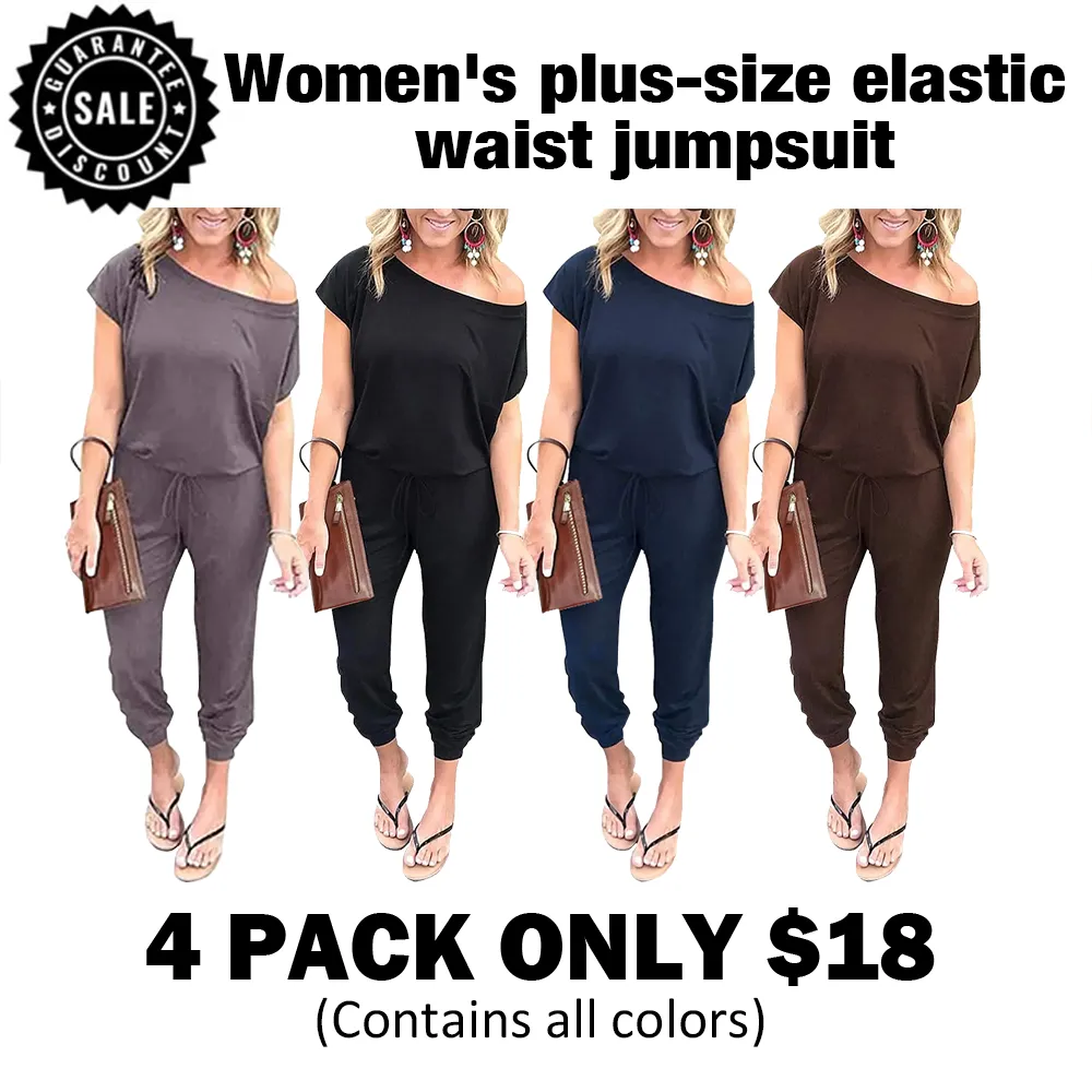 Women's EasyBreezy Off-Shoulder Jumpsuit – Adjustable Elastic Waist