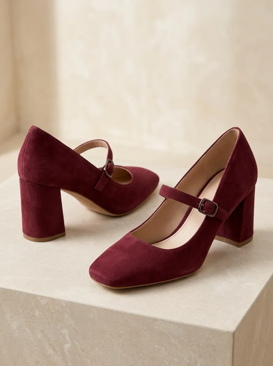 Women's Refined Mary Jane Suede Pumps