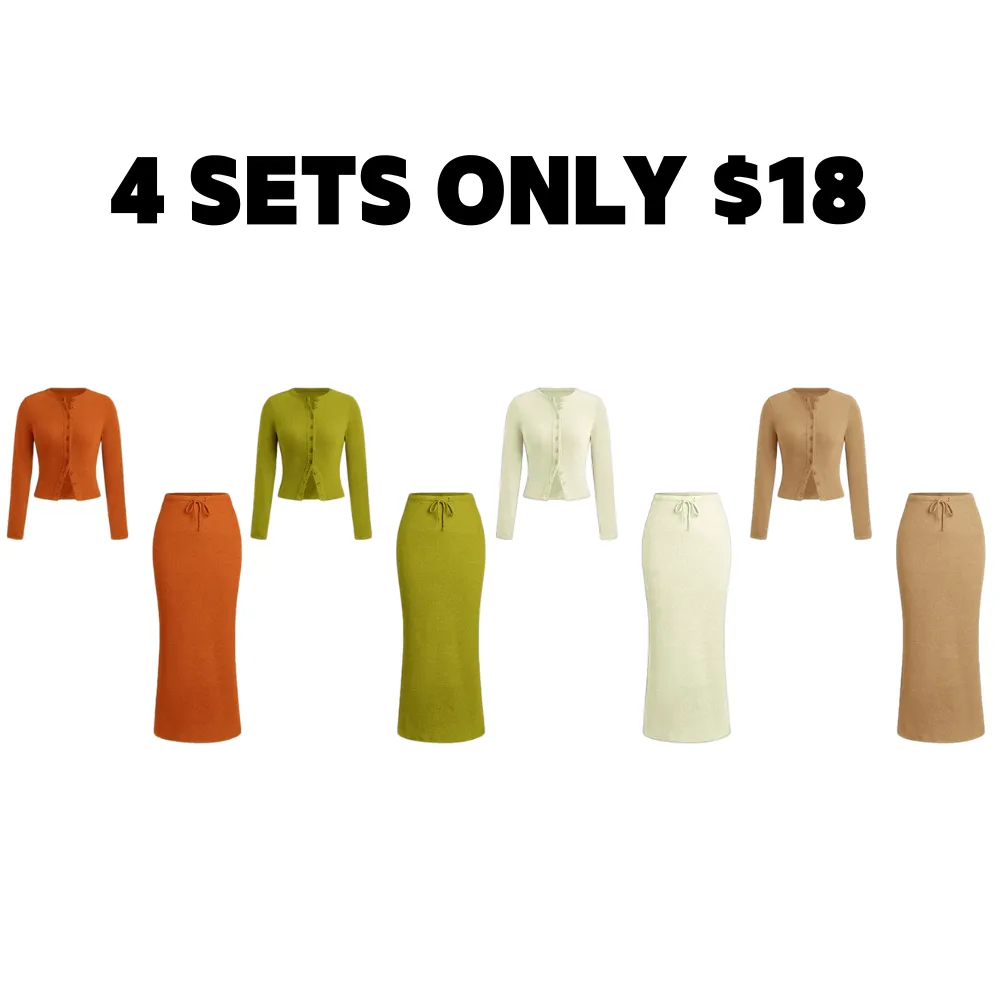 Women's Slim-Fit Long Sleeve Knitted T-Shirt Set, Elegant A-Line Skirt, Spring & Fall Fashion, Basic Style, Moderate Fabric