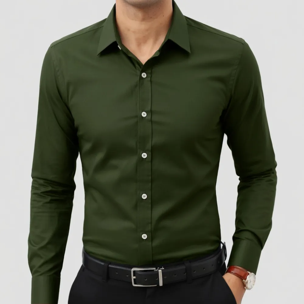 Stretch Slim-Fit Long-Sleeve Button-Down Shirt
