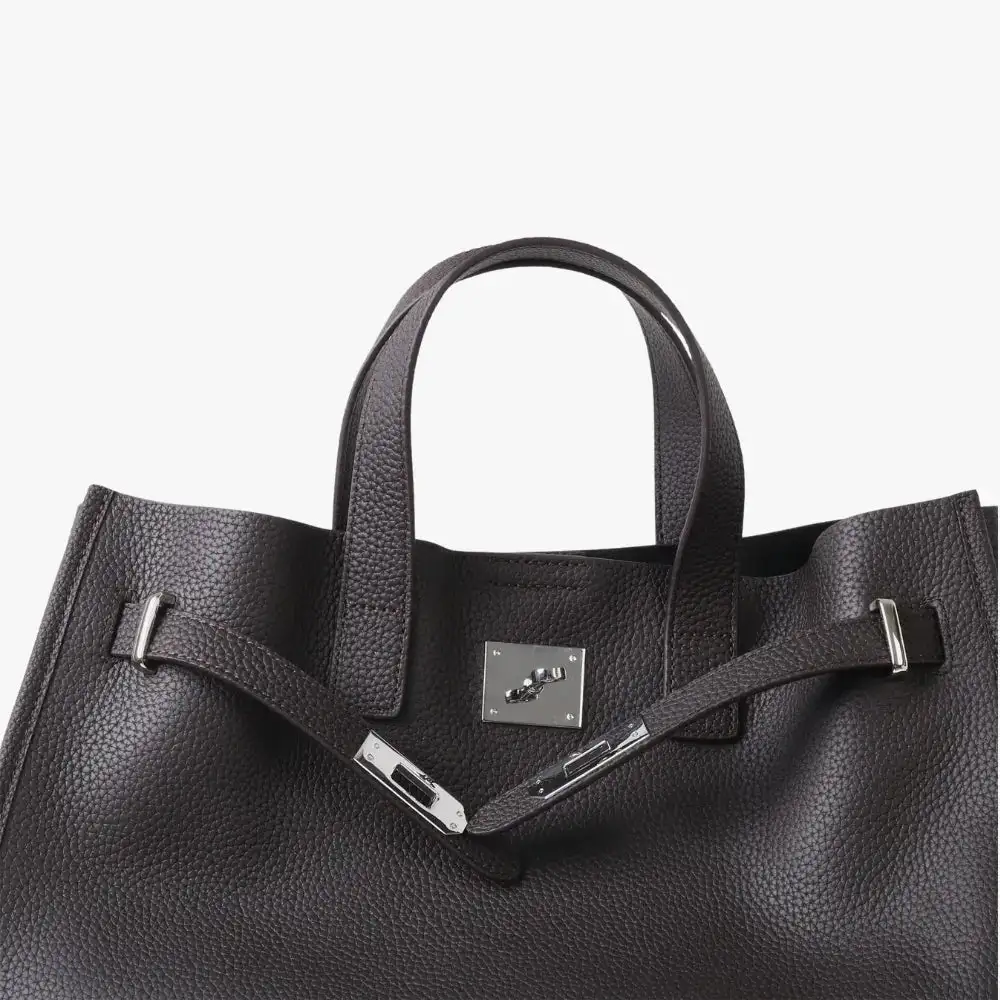 Open Top Soft Grain Shoulder Bag