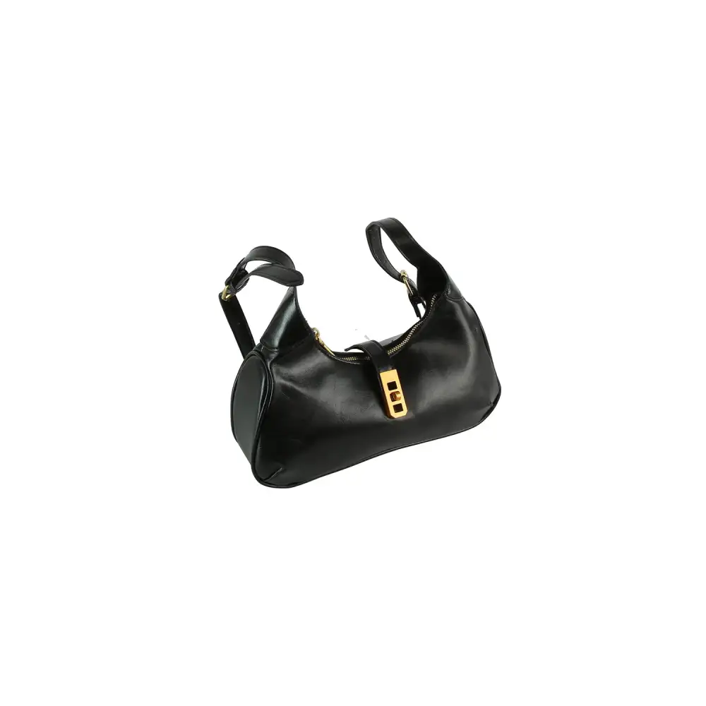 Polished Detail Faux Leather Crossbody Bag