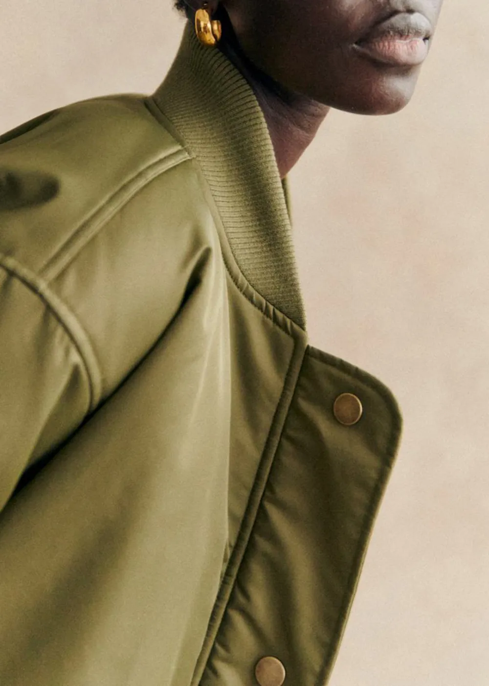 Khaki Bomber Coat
