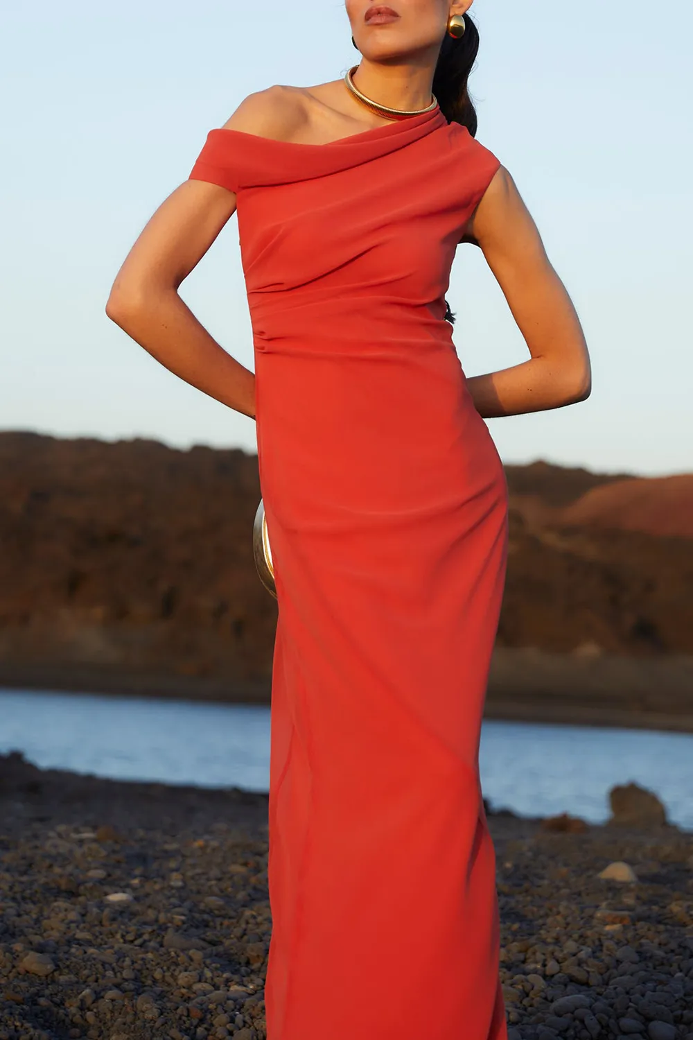 Women's off-shoulder Slim Fit Marguerite Dress