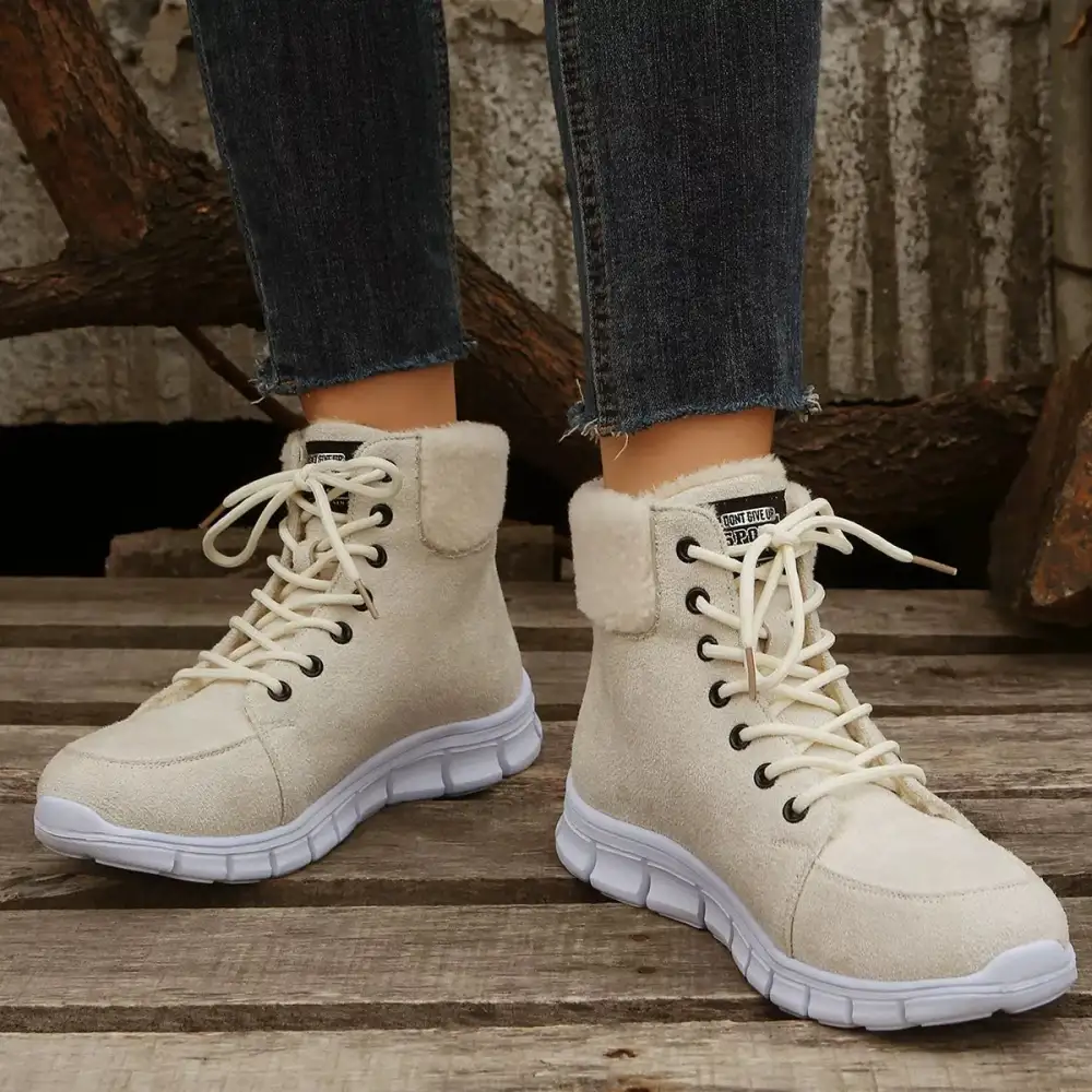 Lace Up Round Toe Boots