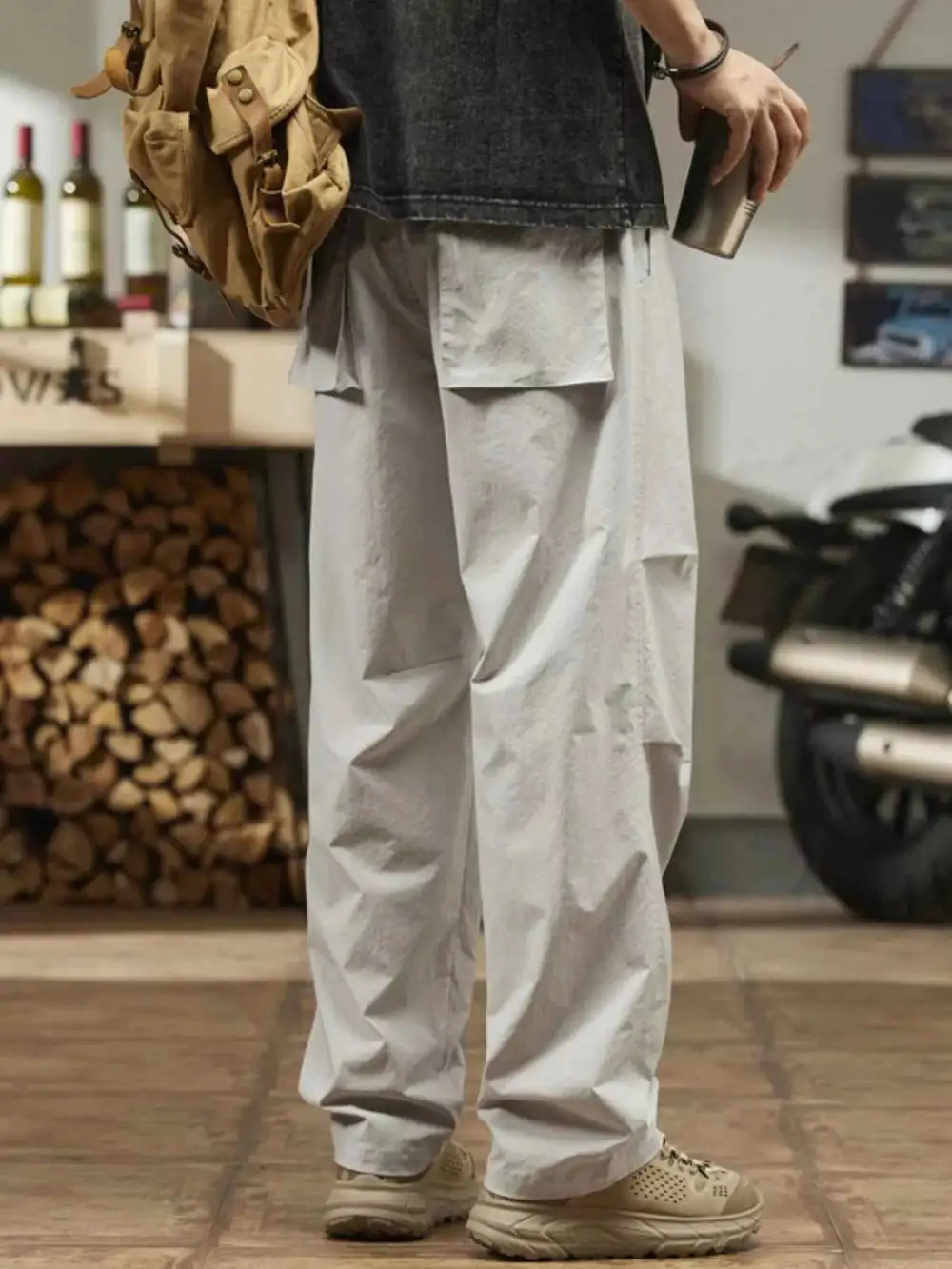 Casual Relaxed Fit Drawstring Pants