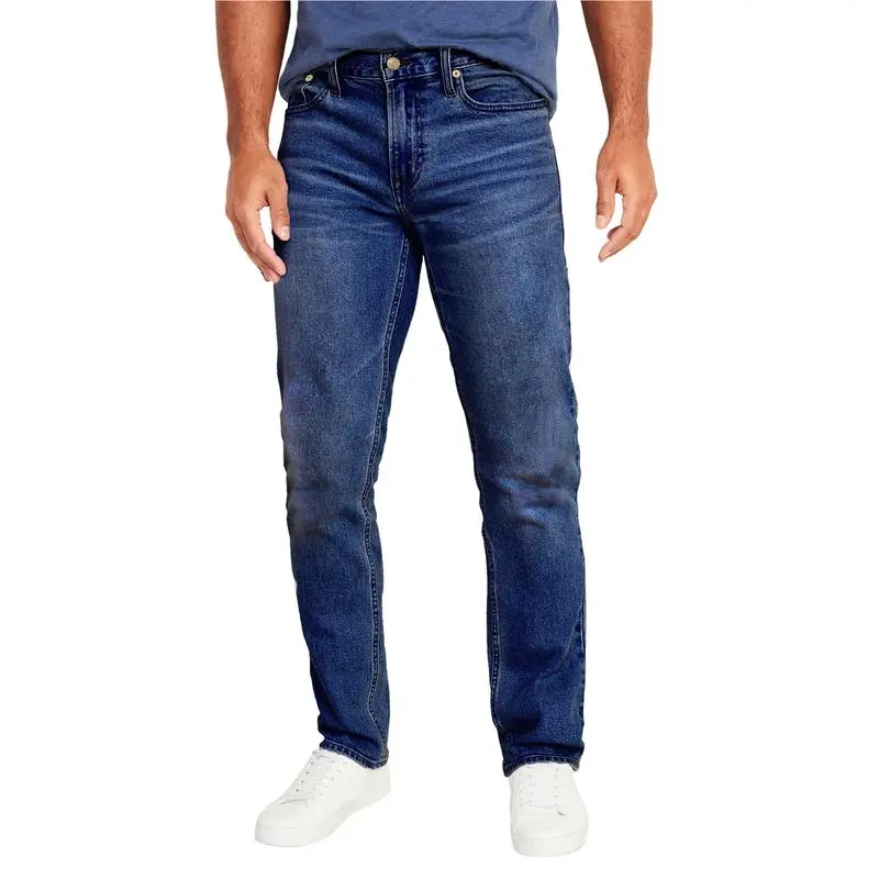 Men's Flex Stretch Slim Straight Jeans Classic Denim