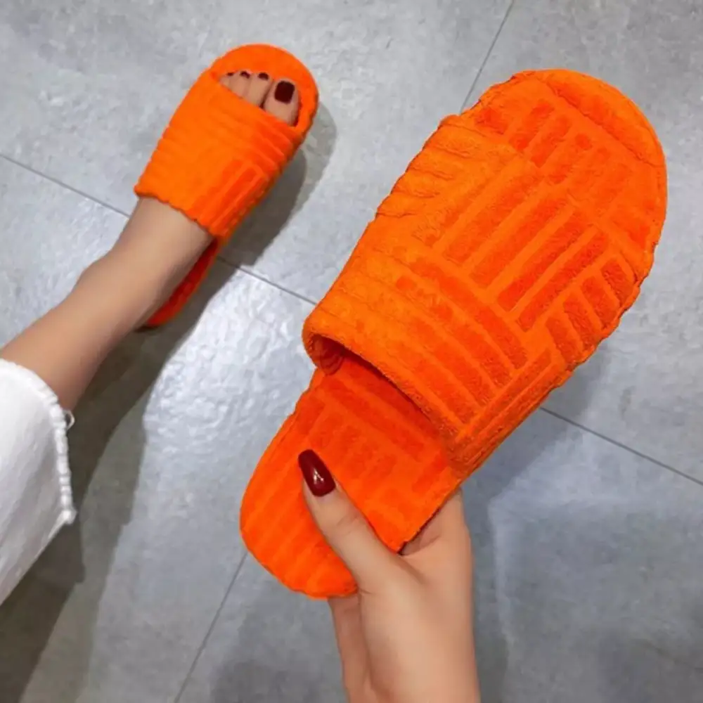 Refined Open Toe Platform Slippers