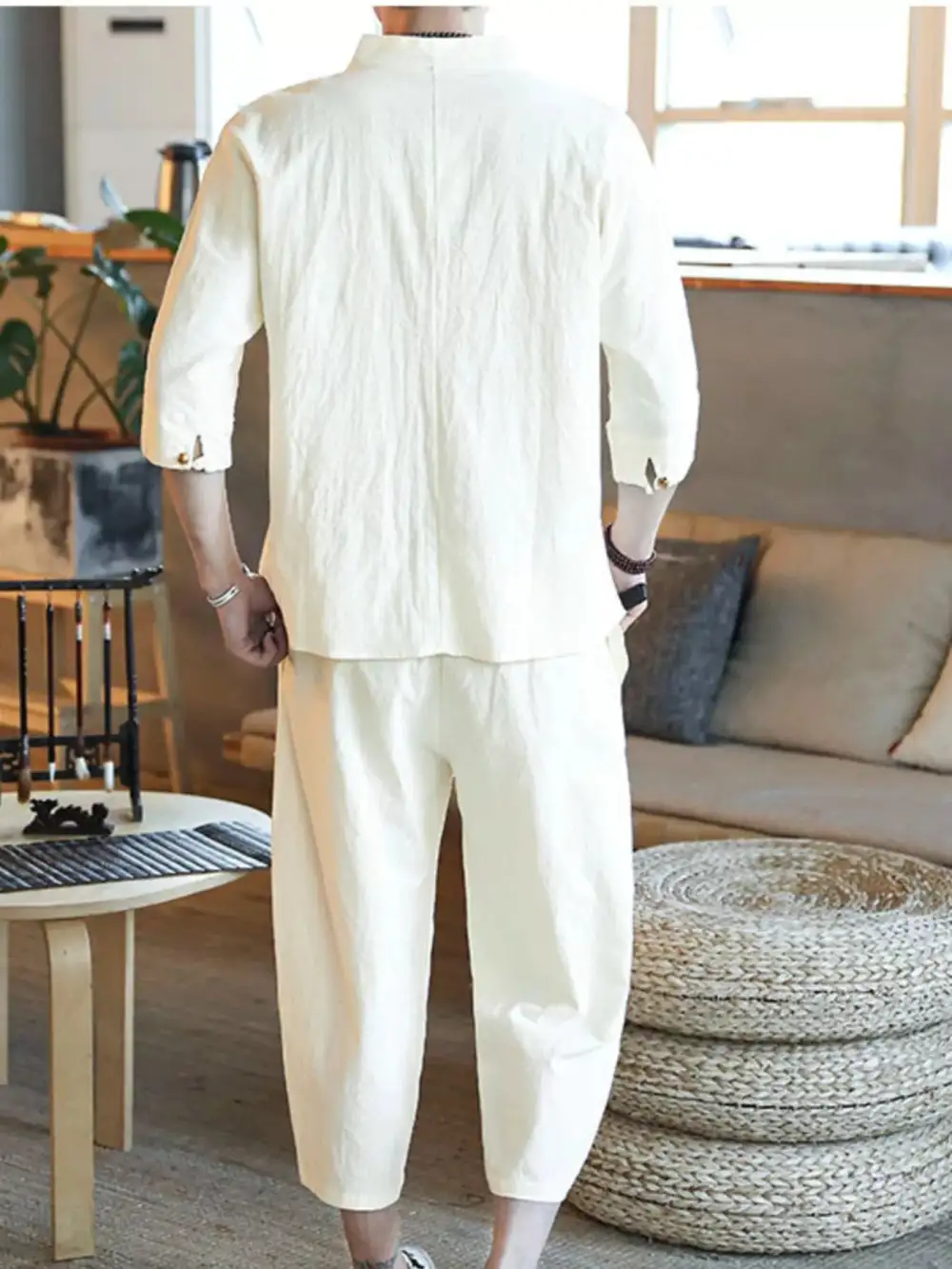 Refined Men's Plus Size Sleeve Top and Pants Set