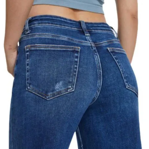 🔥Hot Sale🎁🎉Wide Leg Jeans for Women Stretchy Mid Low Rise Butts Lifting Baggy Jeans Trendy Loose Fit Cute Mom Jeans