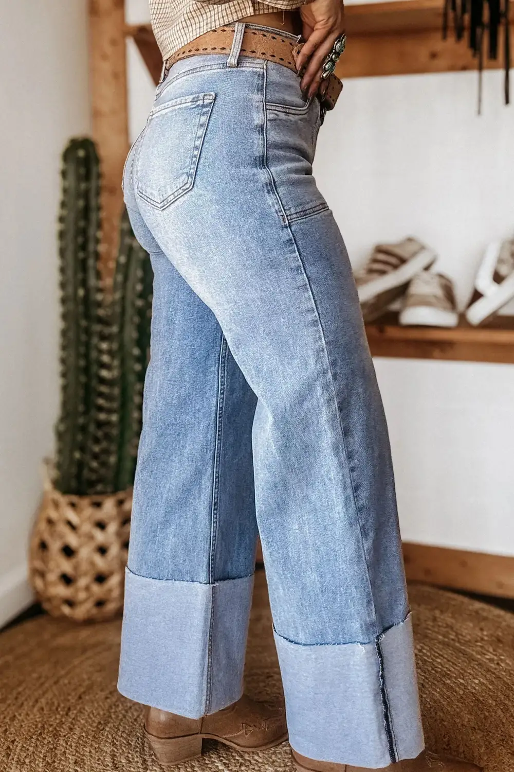 Loose Turn-up Cuffs Jeans