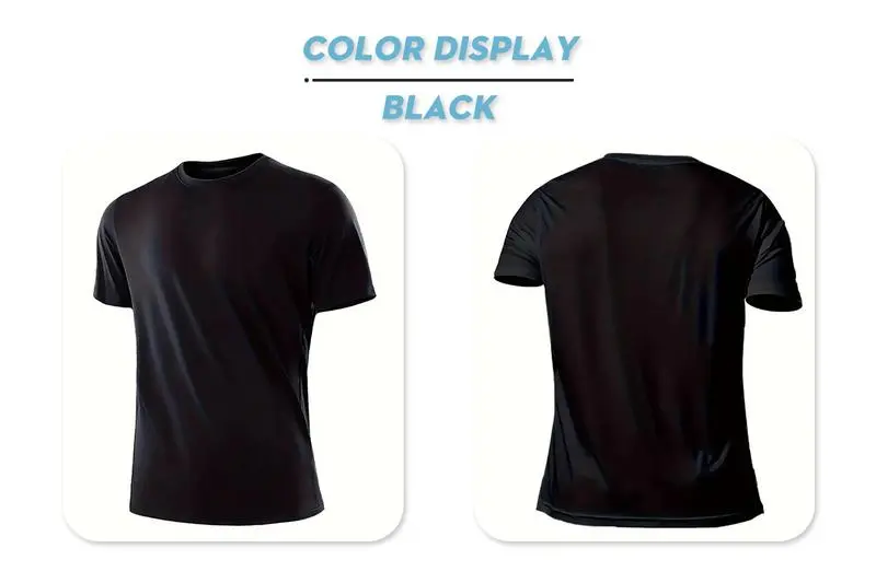 Pack Men’s Highly Elastic Moisture-Wicking T-shirt Soft – Quick-Drying – Breathable Sports Solid Color Short-Sleeved Round Neck Running Fitness Lightweight Top