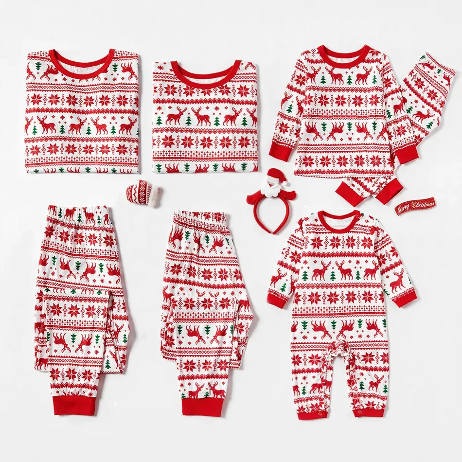 Family Wear Long Sleeve Parent-Child Wear Pajamas (Flame Resistant)