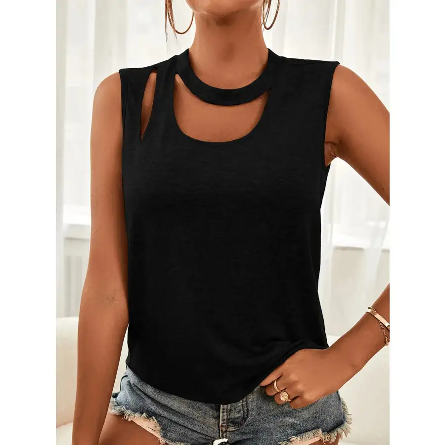 Cutout Sleeveless Tank Top