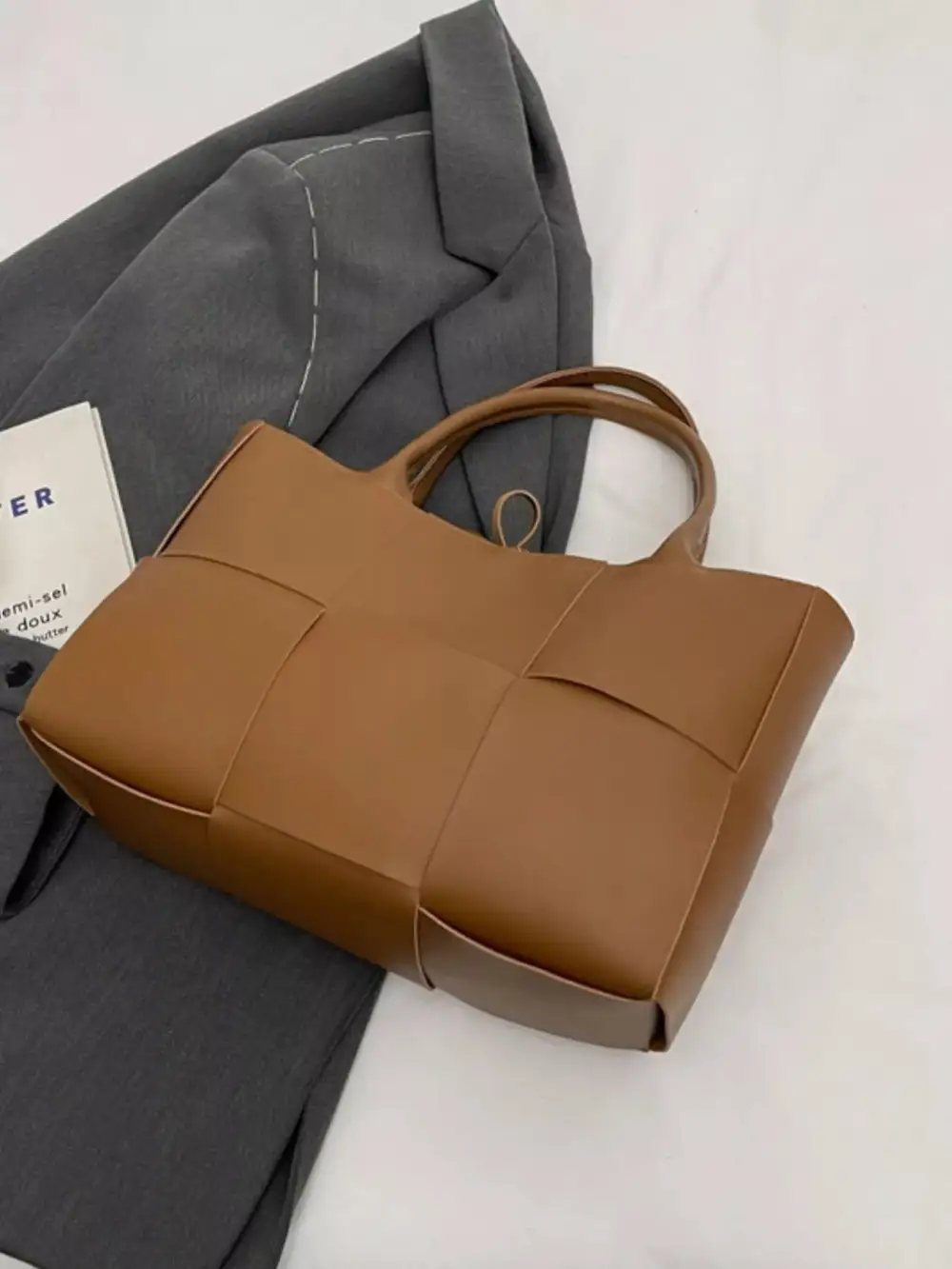 Woven Leather Tote Bag