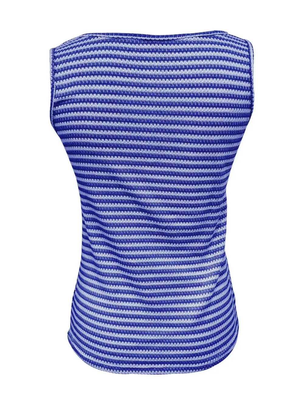 Striped Button-Front Knit Tank Top