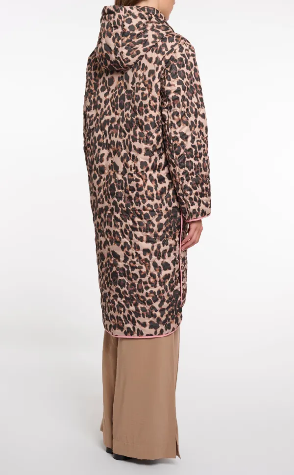 Leopard Quilted Long Coat