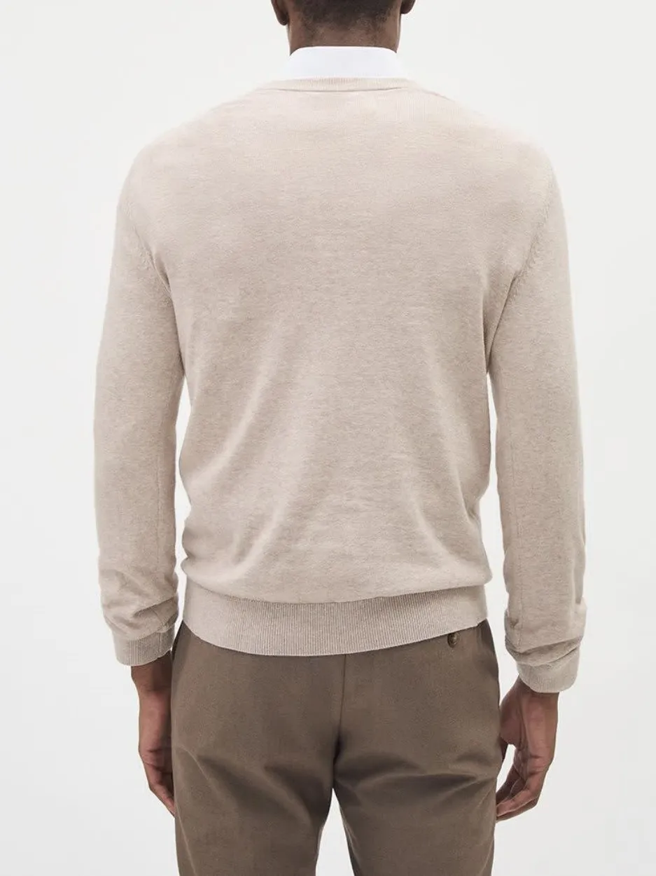 Coconut Cream Long-Sleeve Crew-Neck Sweater