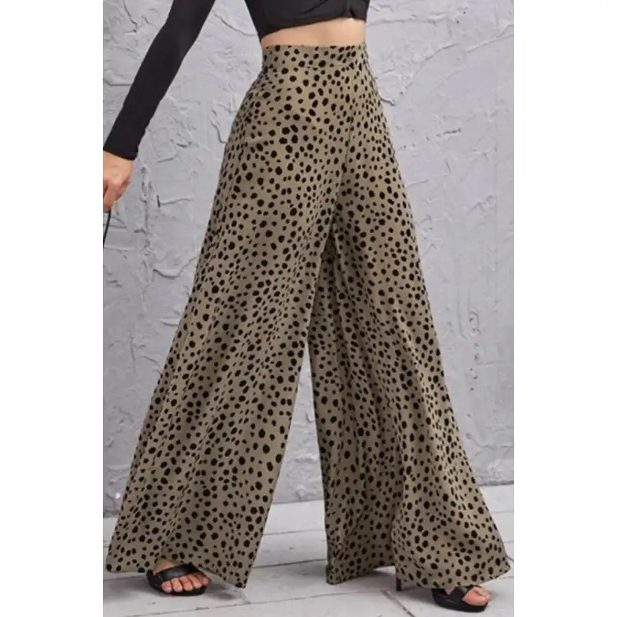 Animal Print High Rise Culottes Pants