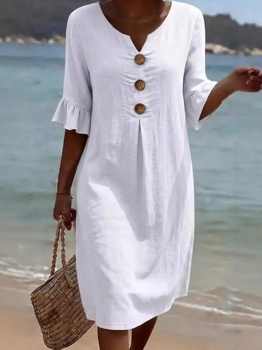 Ruffle Sleeve Midi Dress