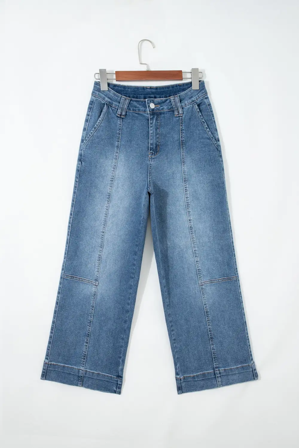 Sharp Straight Leg Denim Jeans