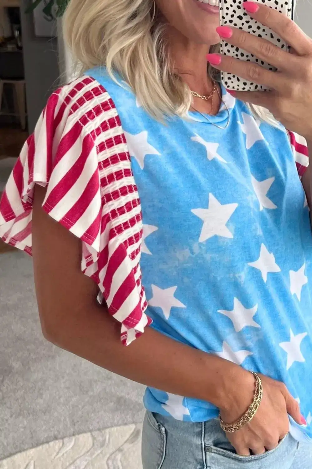 Ruffled Striped Top