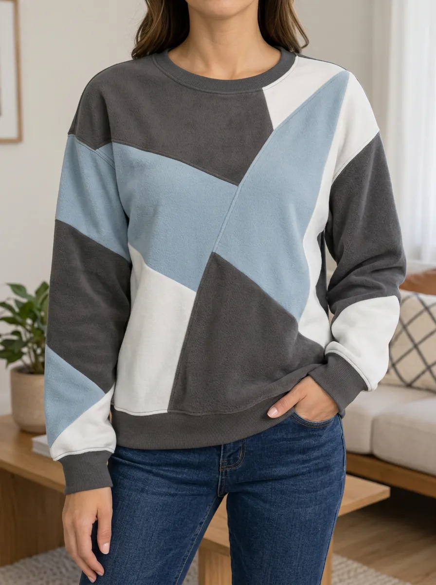 Women's and Colorblock Crewneck Sweatshirt