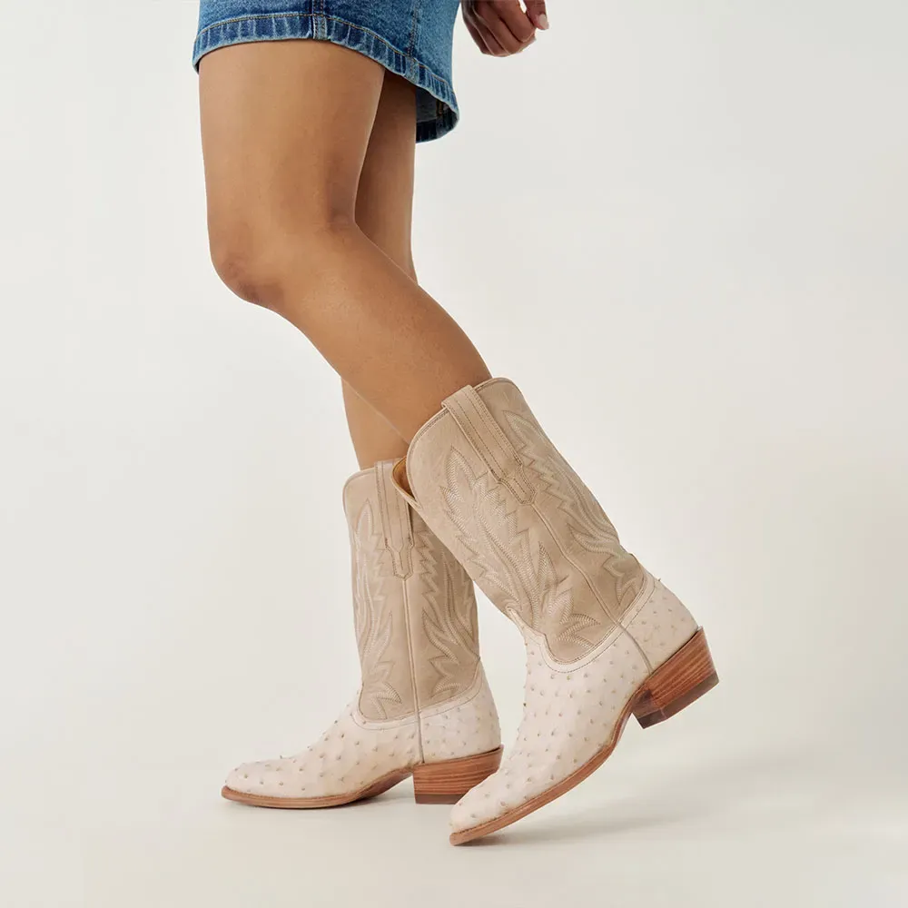 Faux-Leather Embroidered Block-Heel Platform Mid-Calf Boots