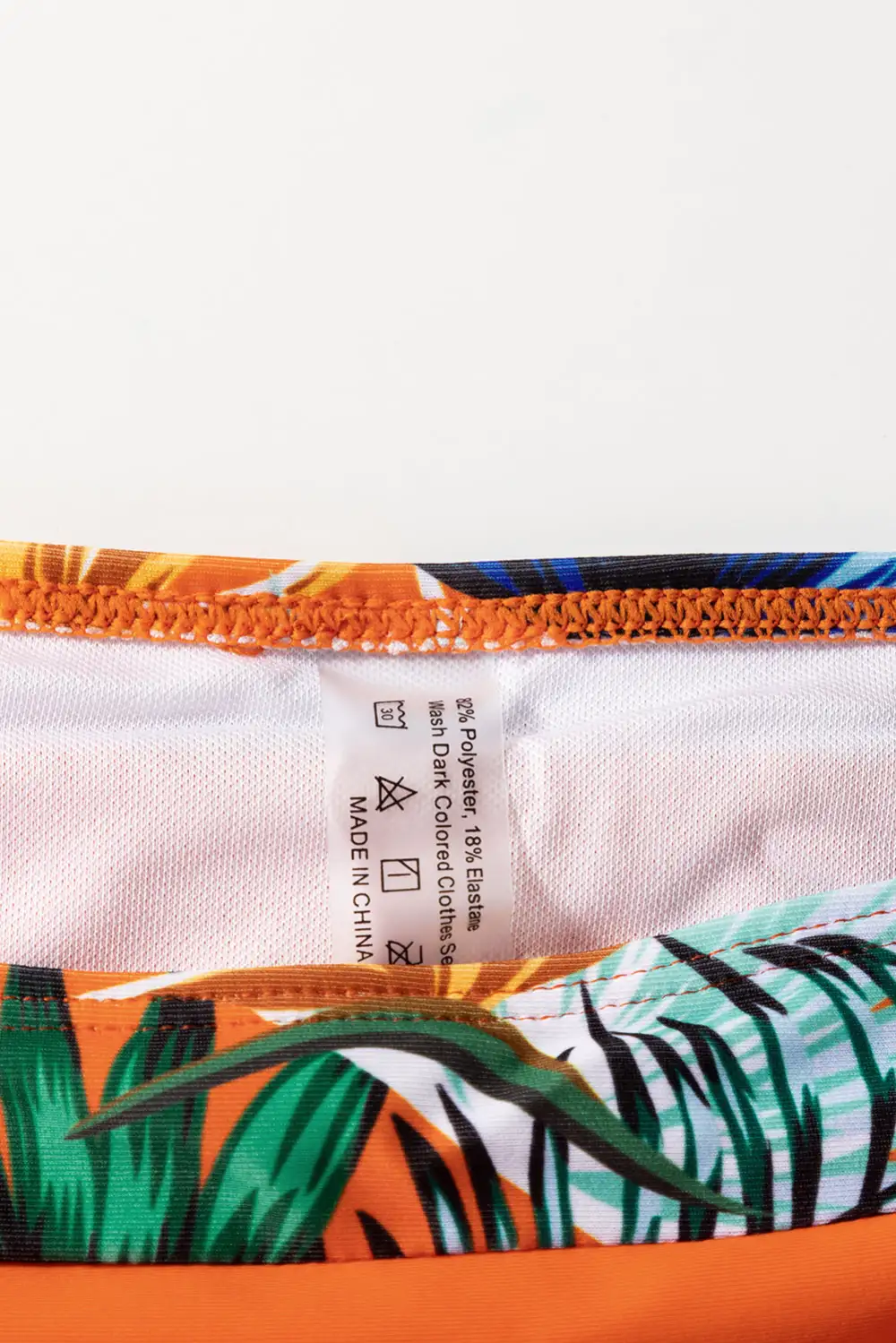 Tropical Contrast Trim Bikini Swim Set