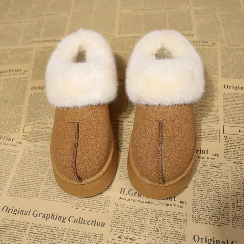 Fuzzy Platform Ankle Boots