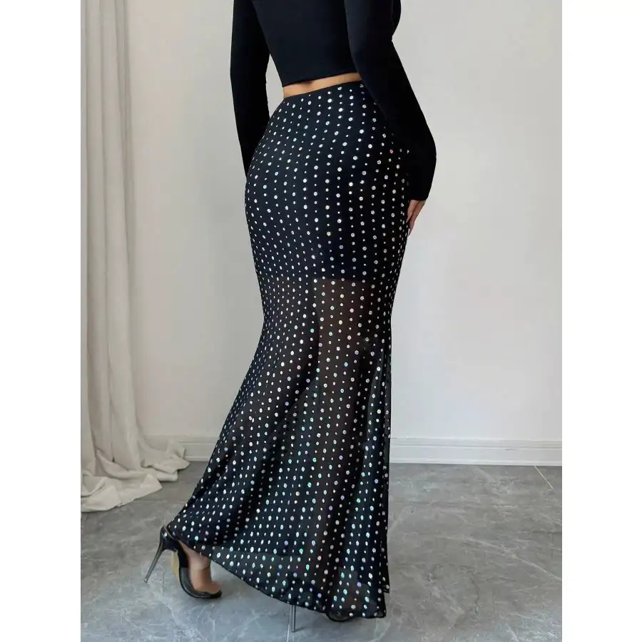 Polka Dot Maxi Skirt