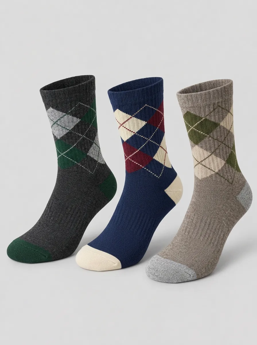 Men's Crest Argyle Socks 3-Pack