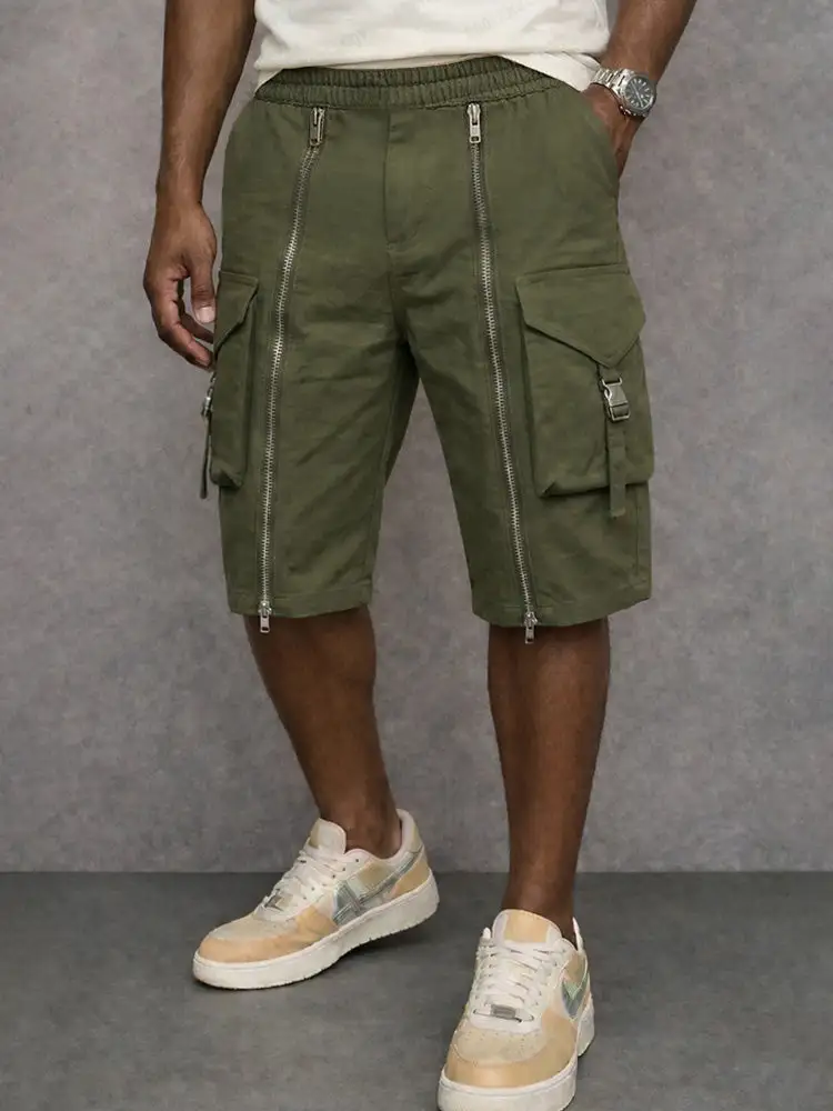 Men's Modern Zipper Design Tactical Cargo Shorts