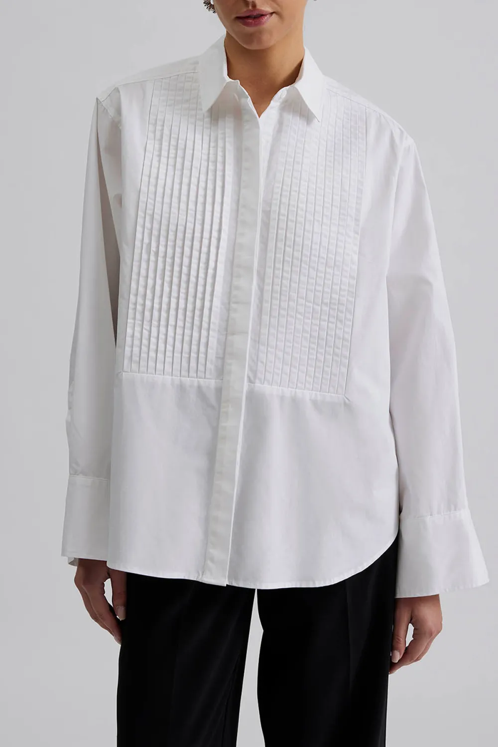 Pleated Panel Cotton Shirt